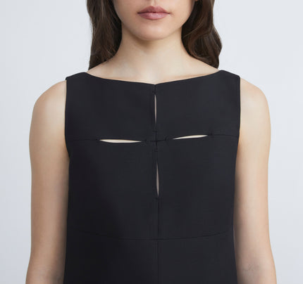 SLEEVELESS SHEATH WITH CUTOUT DETAIL