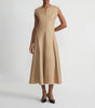 LINEN HAND FRINGED ALINE DRESS