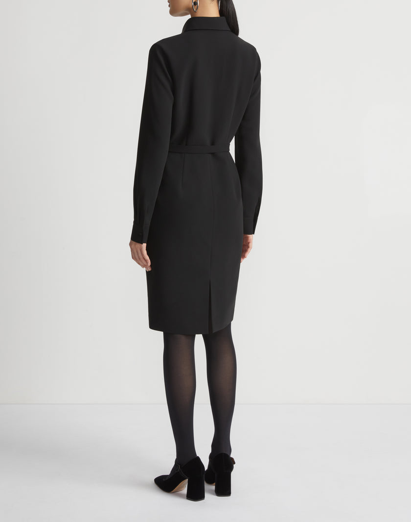 RESPONSIBLE FINESSE CREPE COLLARED SHEATH DRESS