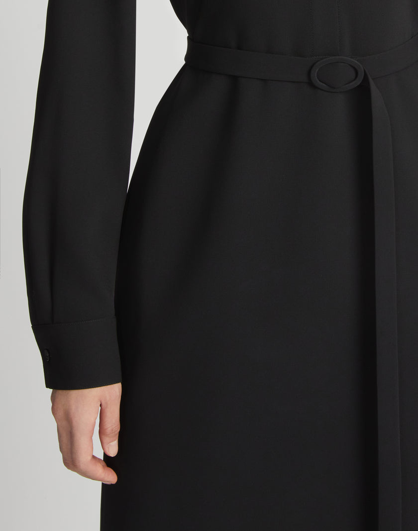 RESPONSIBLE FINESSE CREPE COLLARED SHEATH DRESS