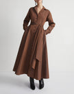 RECYCLED TAFFETA NOTCH COLLAR DRESS