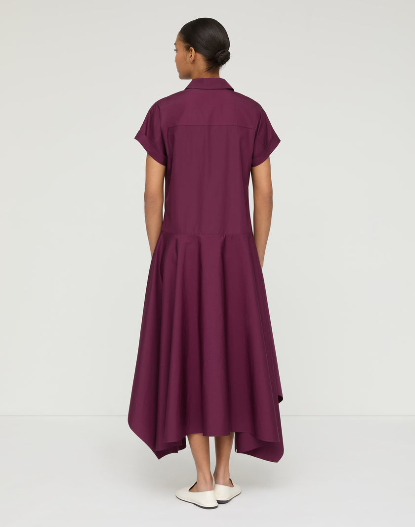 ORGANIC COTTON POPLIN DROP WAIST SHIRTDRESS