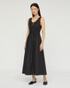 TRAVEL COTTON SLEEVELESS GATHERED WAIST DRESS