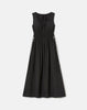 TRAVEL COTTON SLEEVELESS GATHERED WAIST DRESS