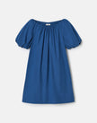 TRAVEL COTTON GATHERED NECKLINE DRESS