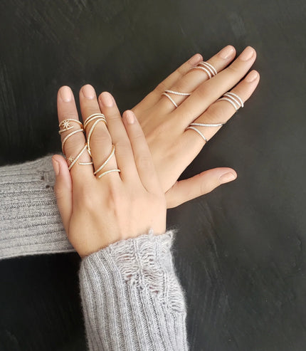 GOLD AND DIAMOND MEGA SWIRL RING