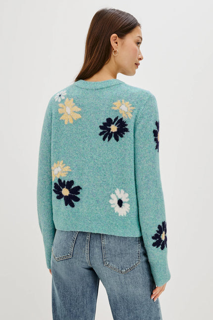 MILLIE CARDIGAN IN HEATHER TEAL