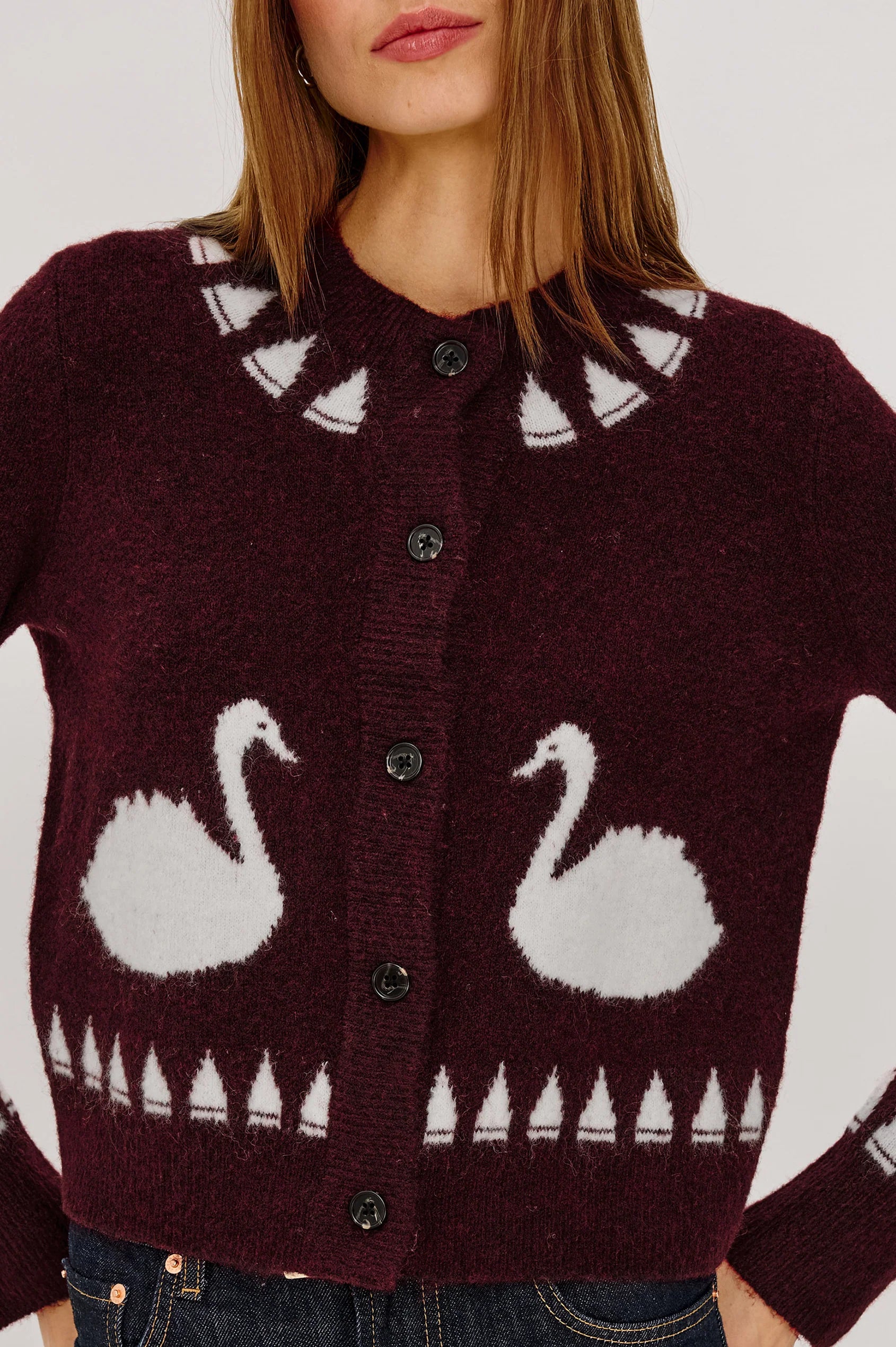 MILLIE CARDIGAN IN SWANS
