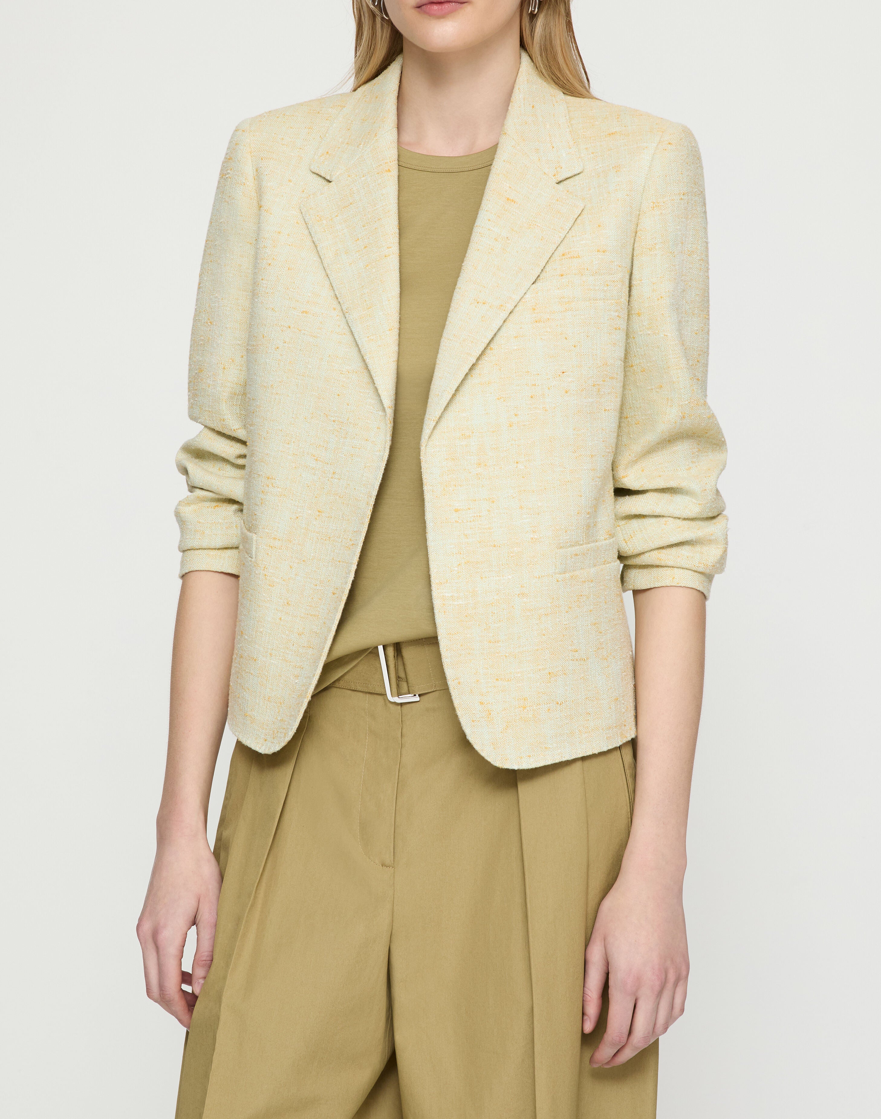 PASTEL DUST TWEED CROPPED BOYFRIEND BLAZER