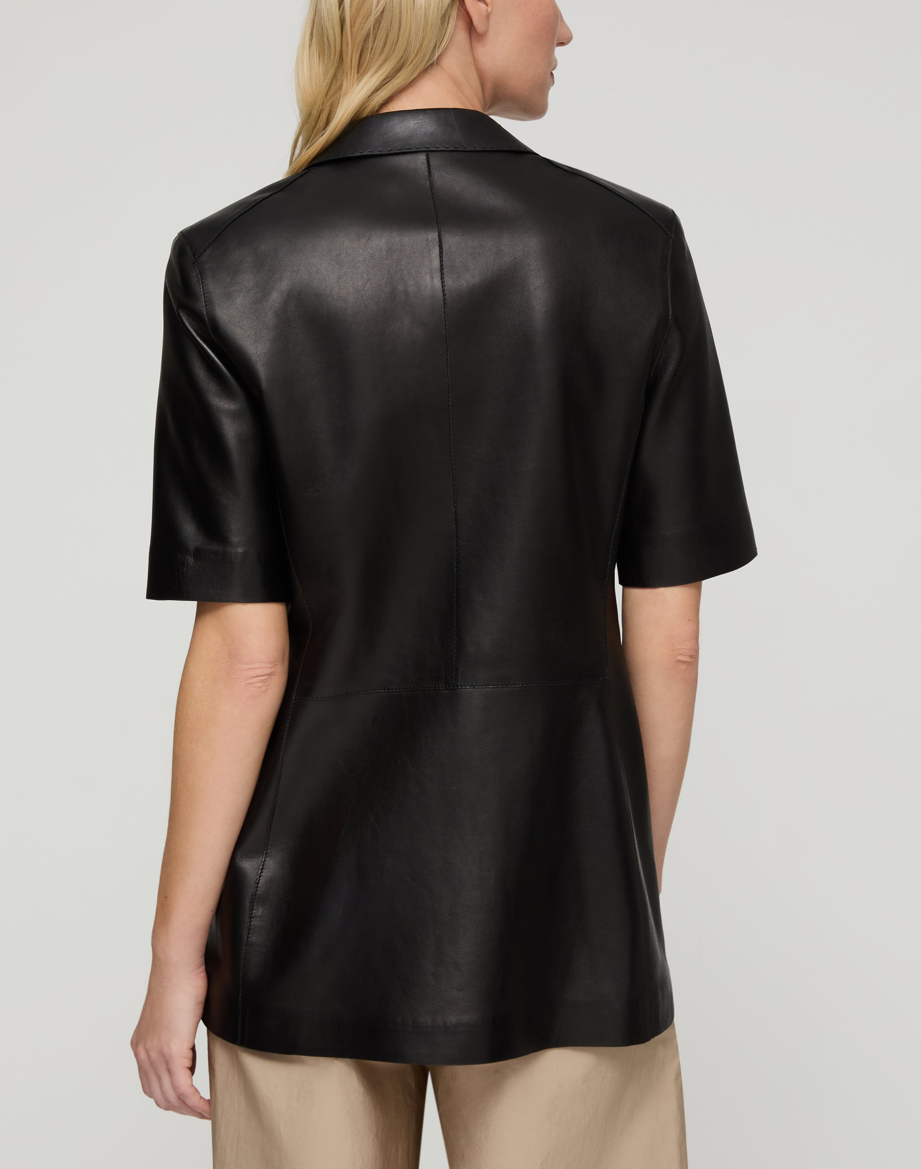 NAPPA LEATHER SHORT SLEEVE BLAZER