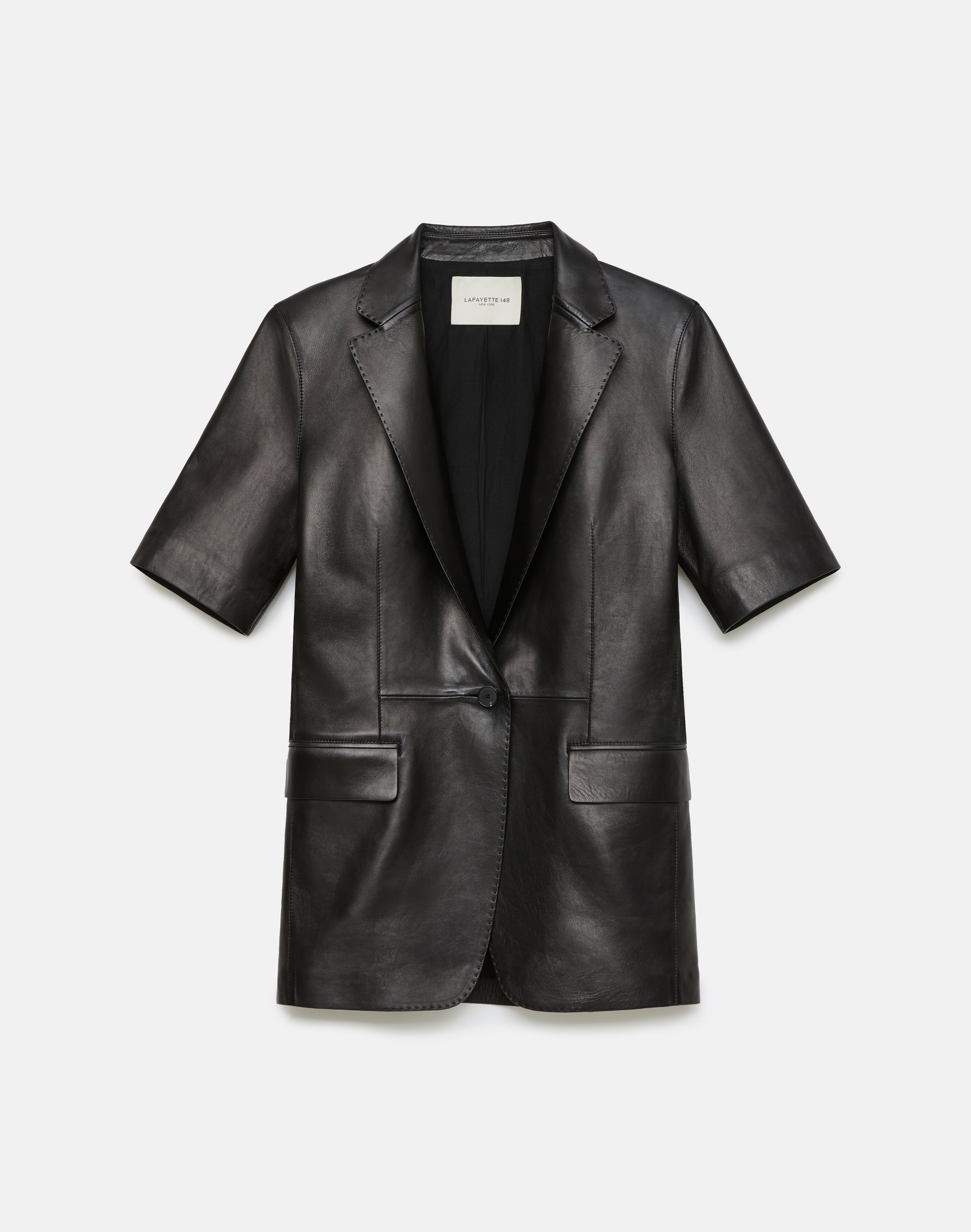 NAPPA LEATHER SHORT SLEEVE BLAZER