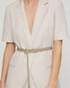 SILK LINEN SHORT SLEEVE BELTED BLAZER