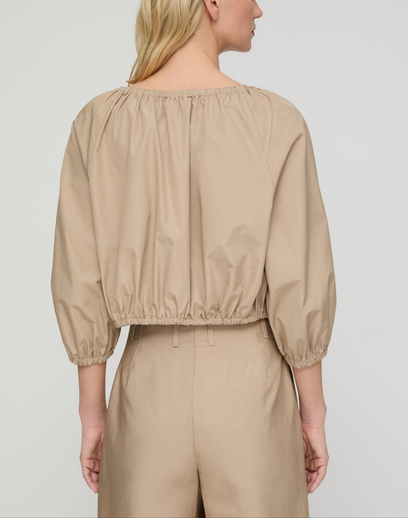 ORGANIC COTTON POPLIN CROPPED JACKET
