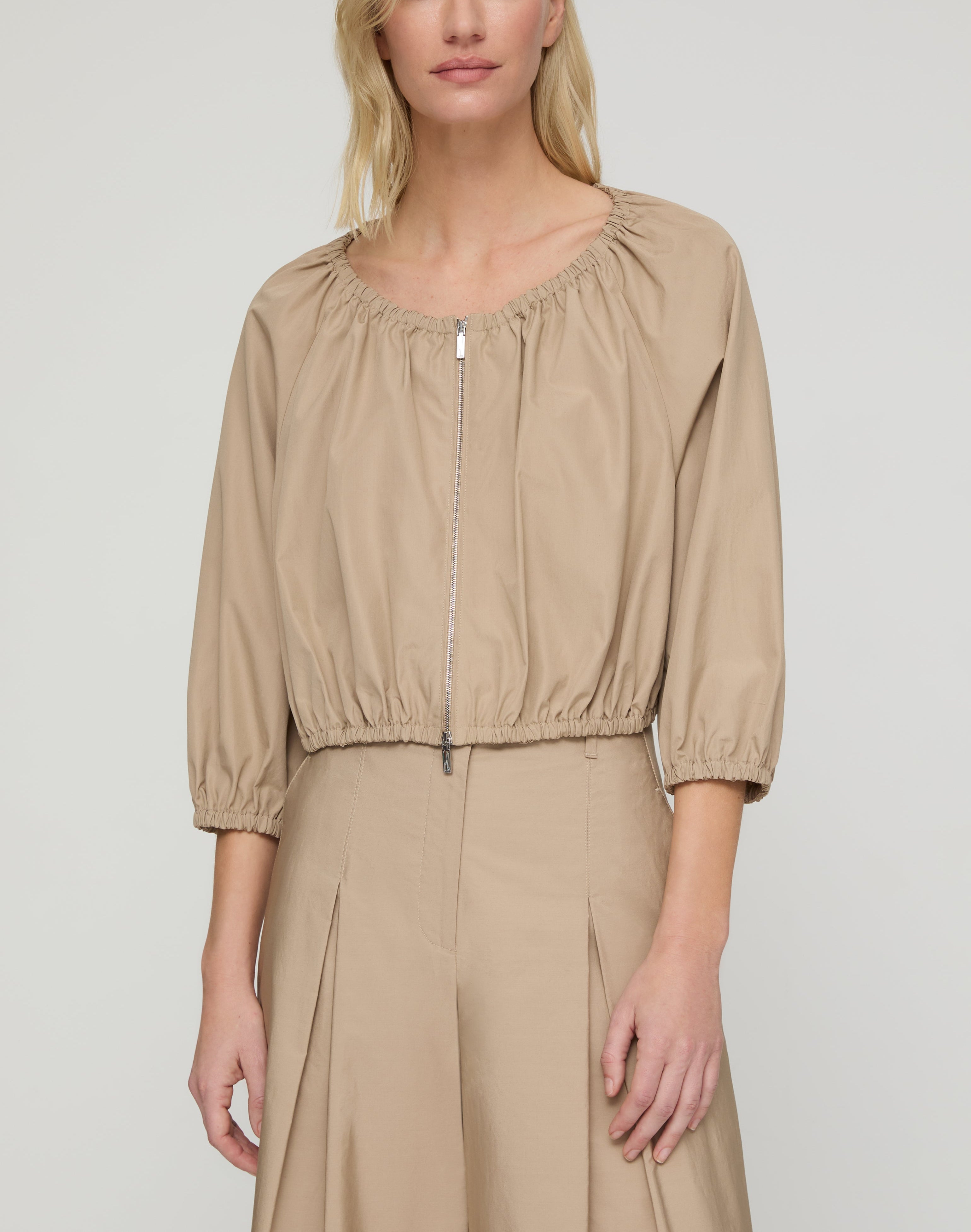 ORGANIC COTTON POPLIN CROPPED JACKET