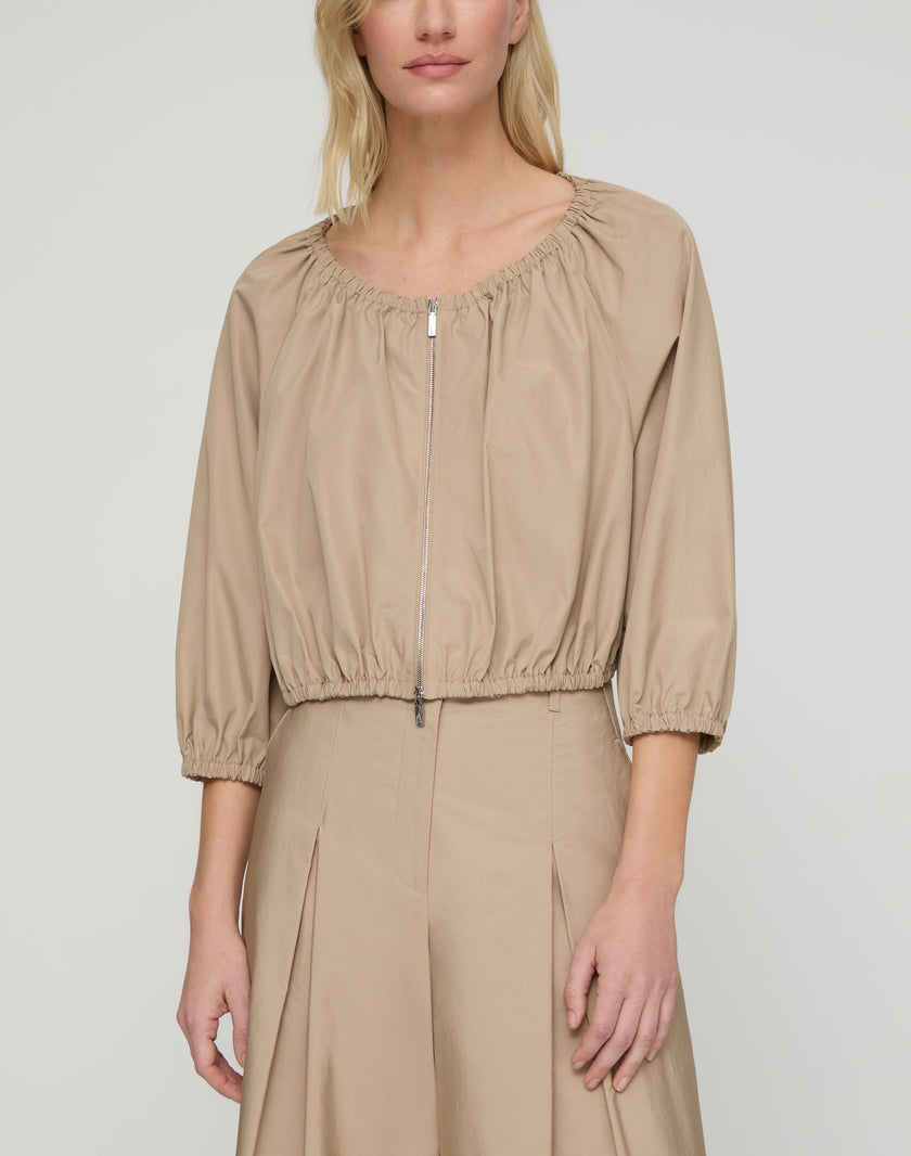 ORGANIC COTTON POPLIN CROPPED JACKET