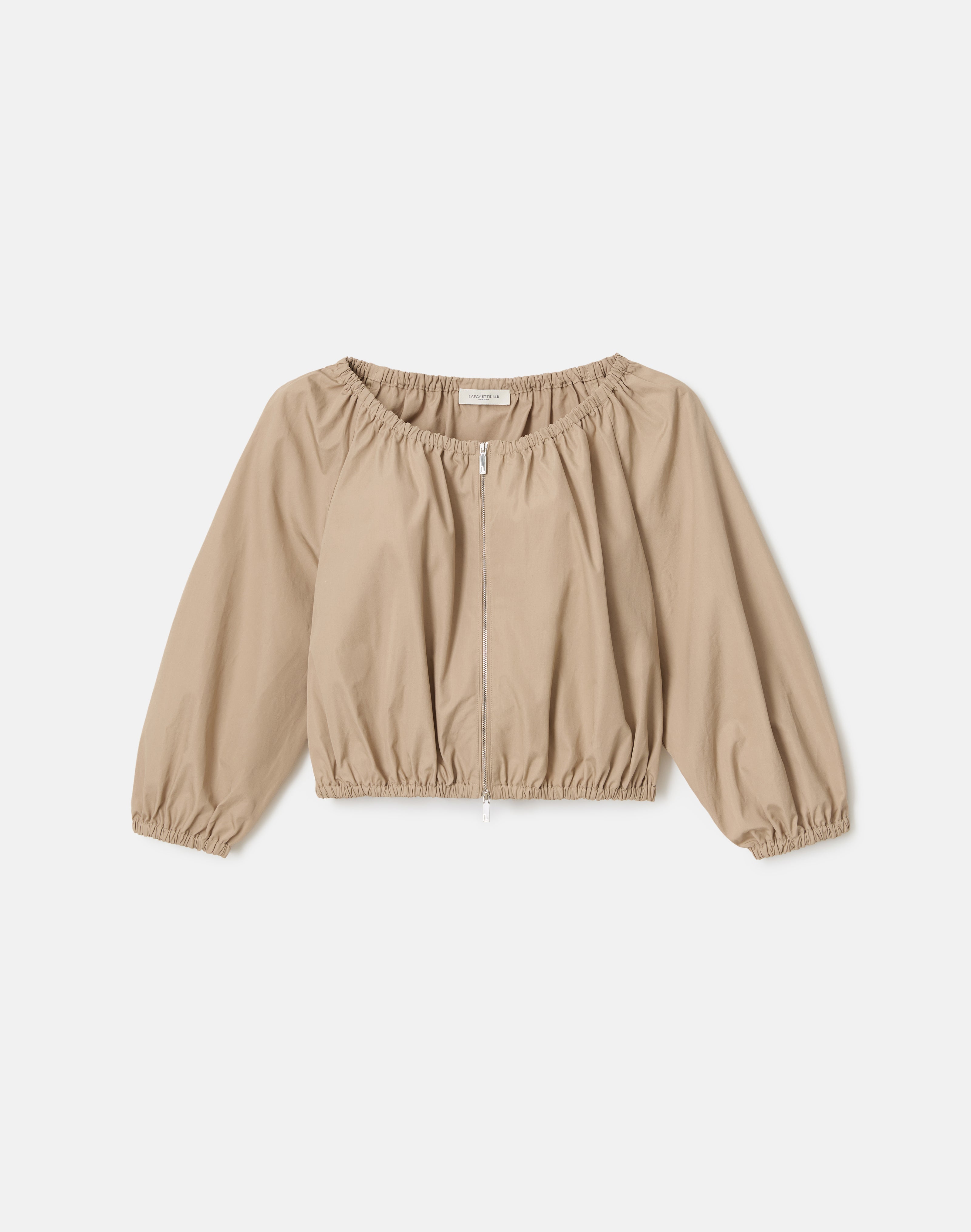 ORGANIC COTTON POPLIN CROPPED JACKET