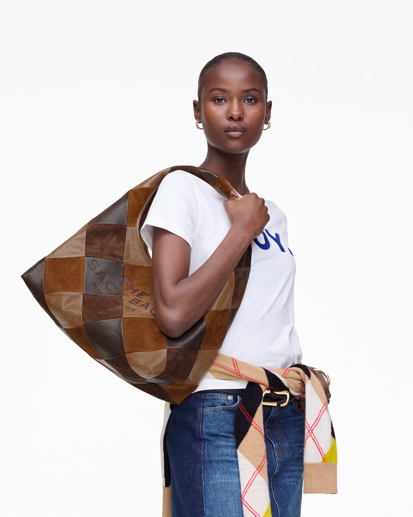 THE SUEDE PATCHWORK SACK BAG