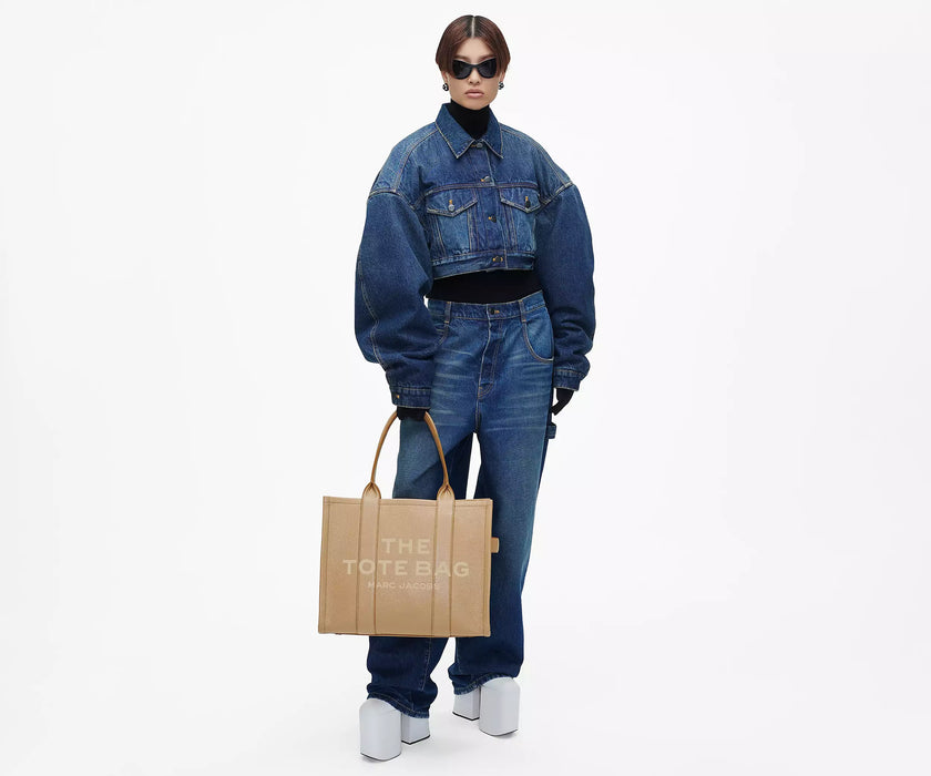 THE LEATHER LARGE TOTE BAG