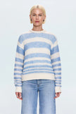 MOA STRIPED BUBBLE SWEATER IN BLUE GRADIENT STRIPE