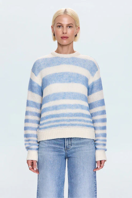 MOA STRIPED BUBBLE SWEATER IN BLUE GRADIENT STRIPE