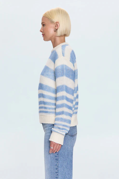 MOA STRIPED BUBBLE SWEATER IN BLUE GRADIENT STRIPE