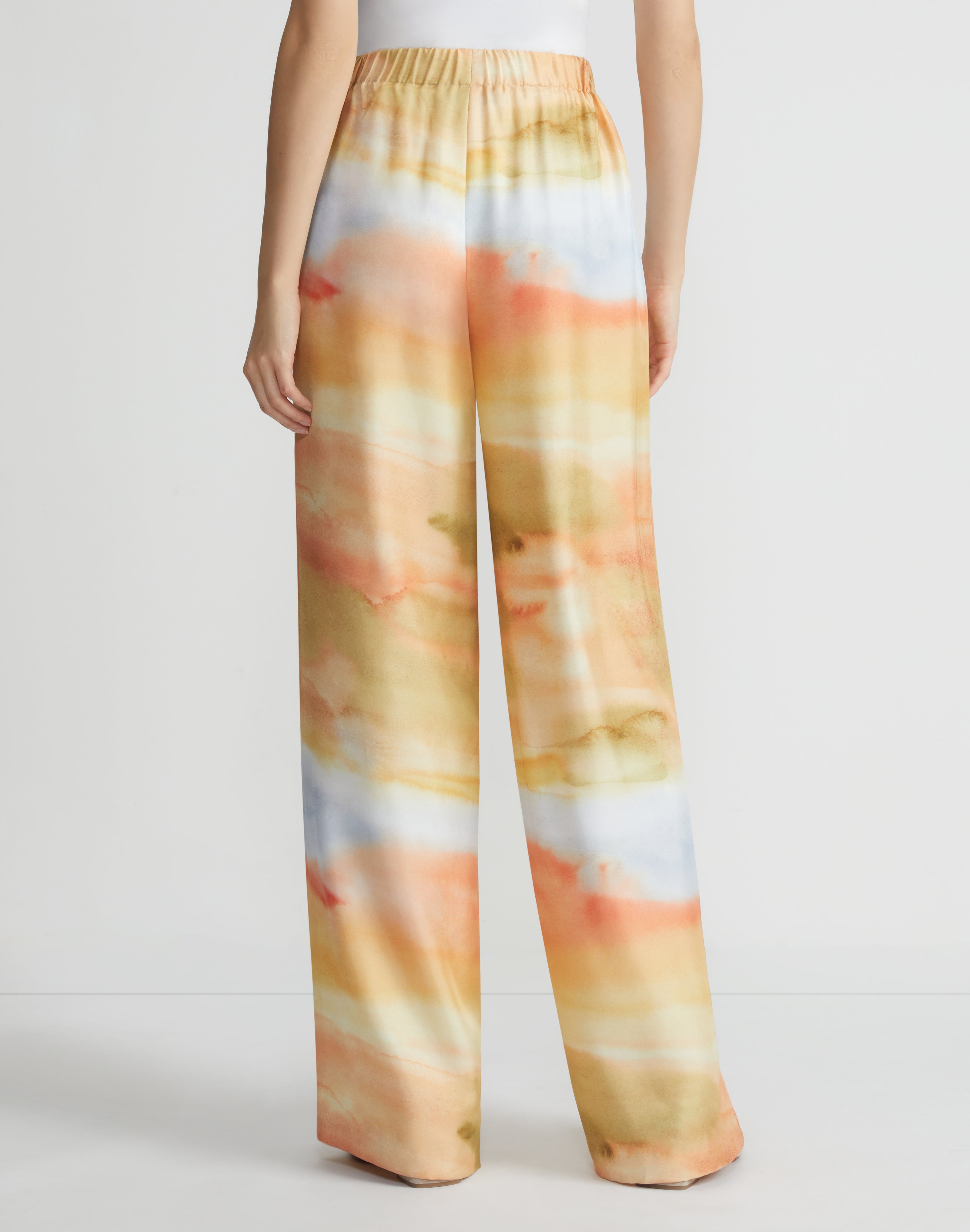 HORIZON PRINT SILK TWILL RIVERSIDE PANT