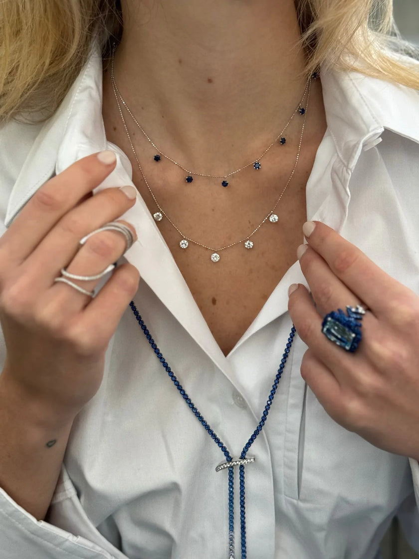 2CT BLUE SAPPHIRE FLOATING NECKLACE