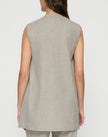 TROPICAL WEAVE OPEN FRONT VEST