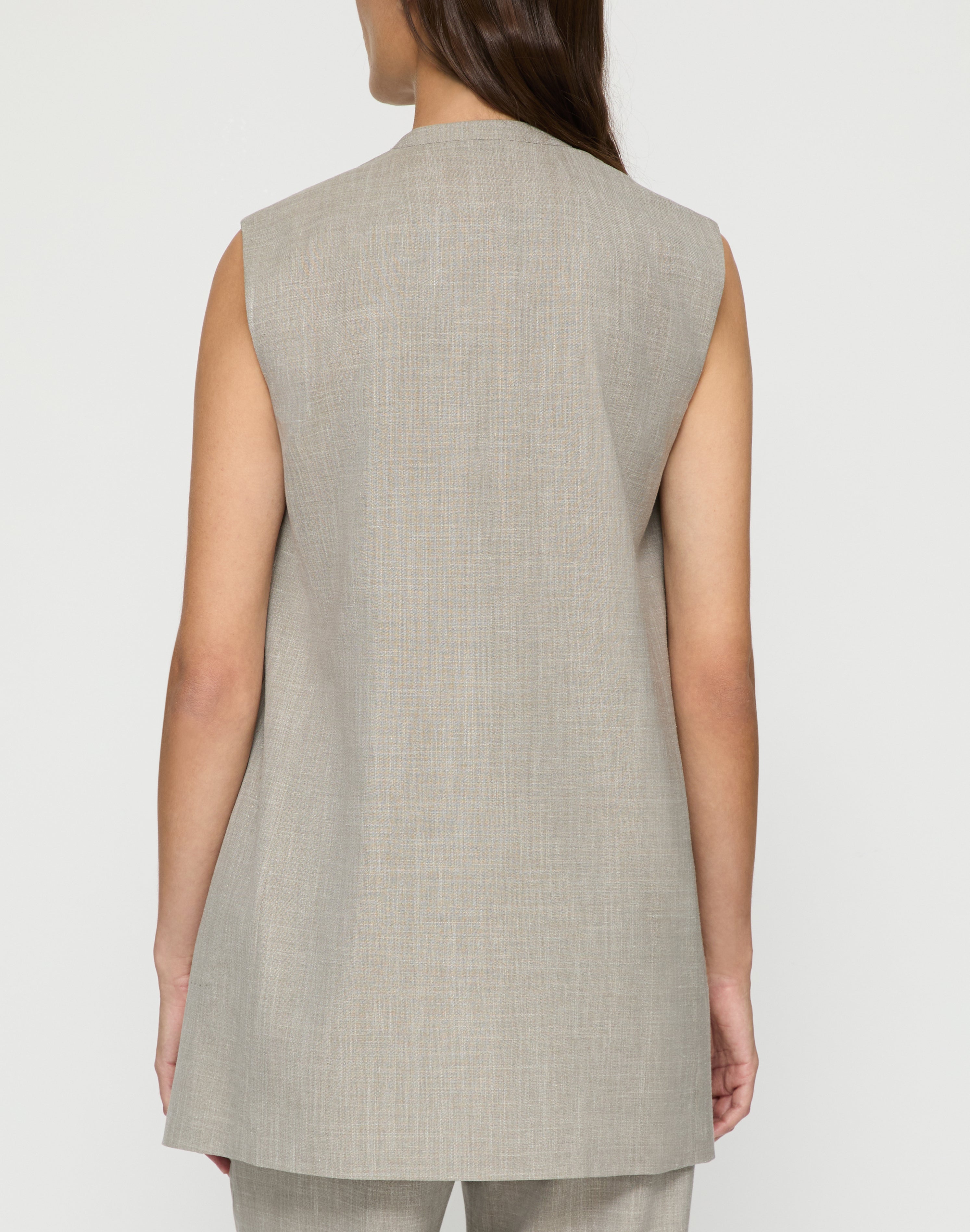 TROPICAL WEAVE OPEN FRONT VEST