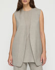 TROPICAL WEAVE OPEN FRONT VEST