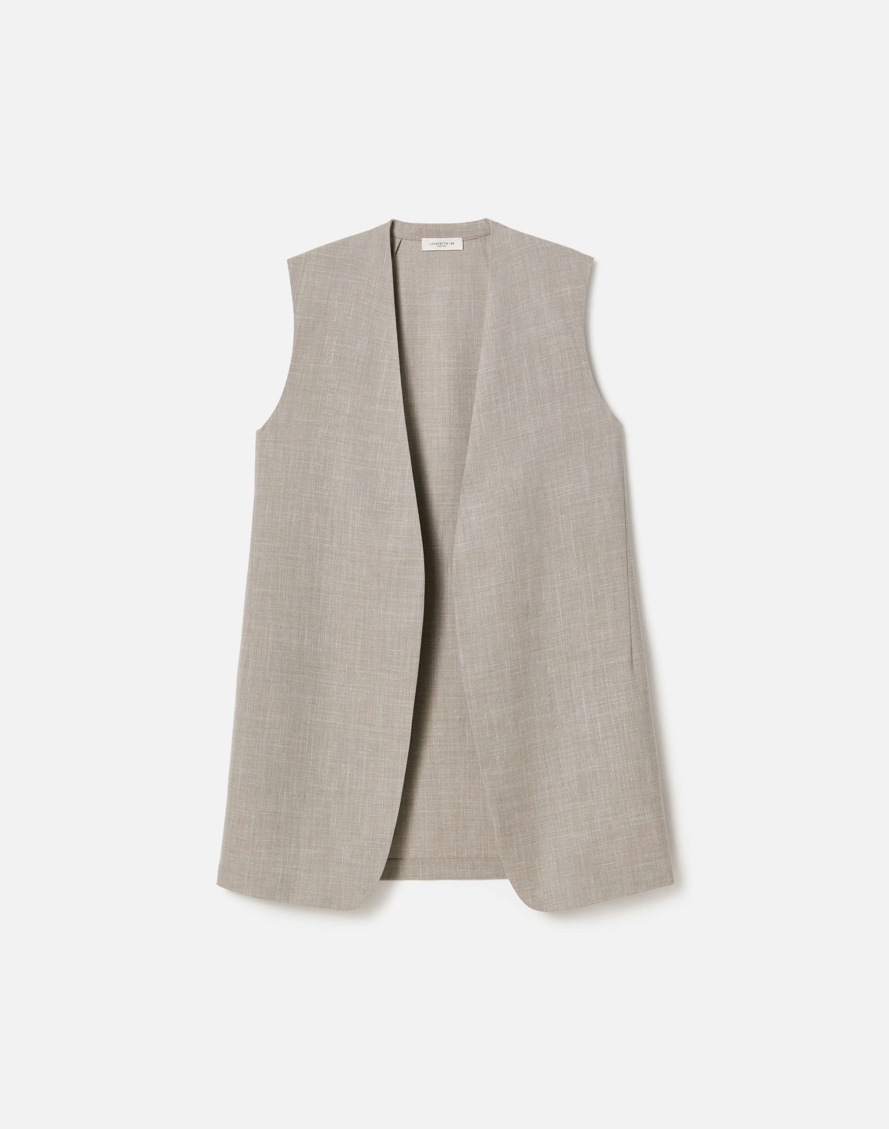TROPICAL WEAVE OPEN FRONT VEST
