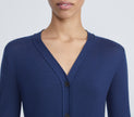 FINE GAUGE CASHMERE BUTTON FRONT VNECK CARDIGAN