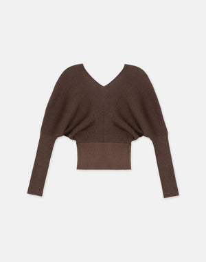 FINESPUN VOILE RIBBED BLOUSON SWEATER