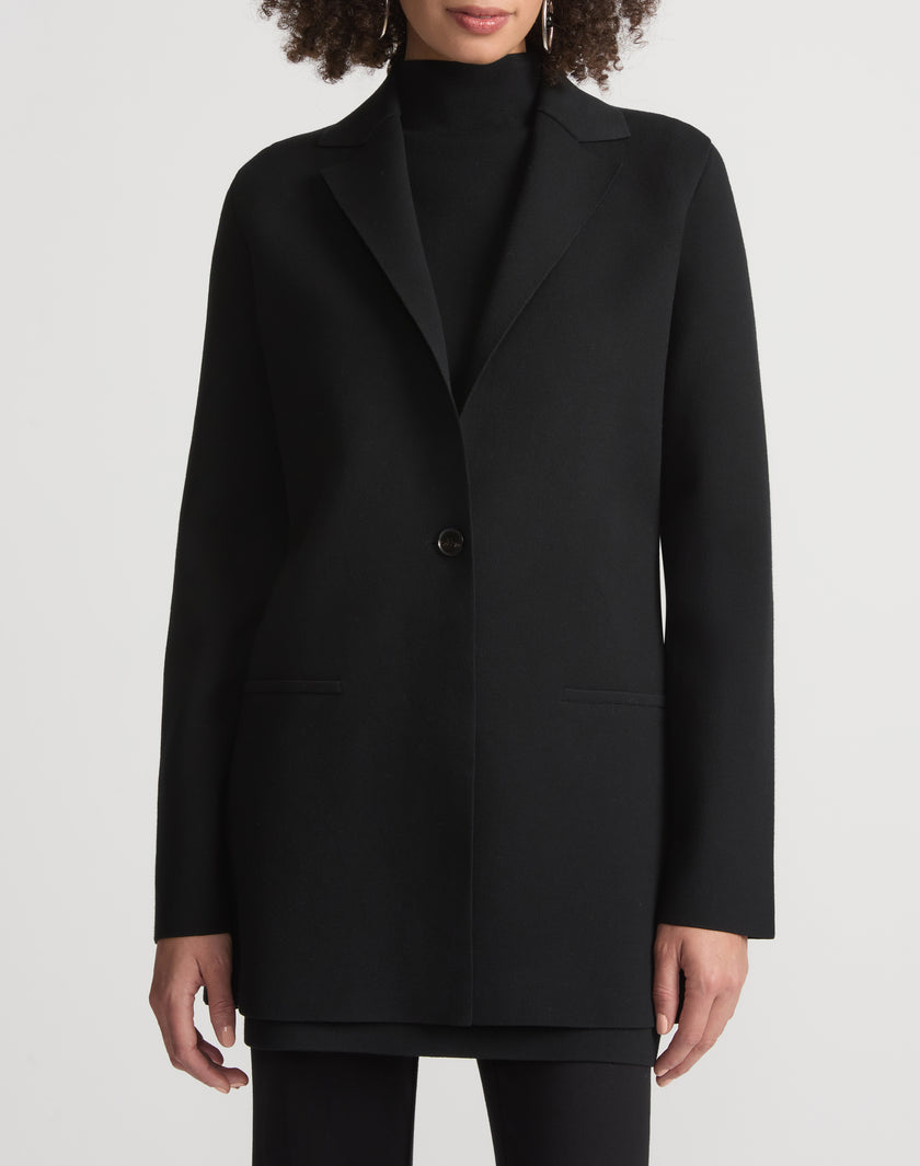 RESPONSIBLE MATTE CREPE KNIT BLAZER