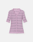 STRIPED FINE GAUGE CASHMERE RIBBED CARDIGAN
