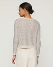 METALLIC LINEN SILK POINTELLE CARDIGAN