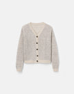 METALLIC LINEN SILK POINTELLE CARDIGAN