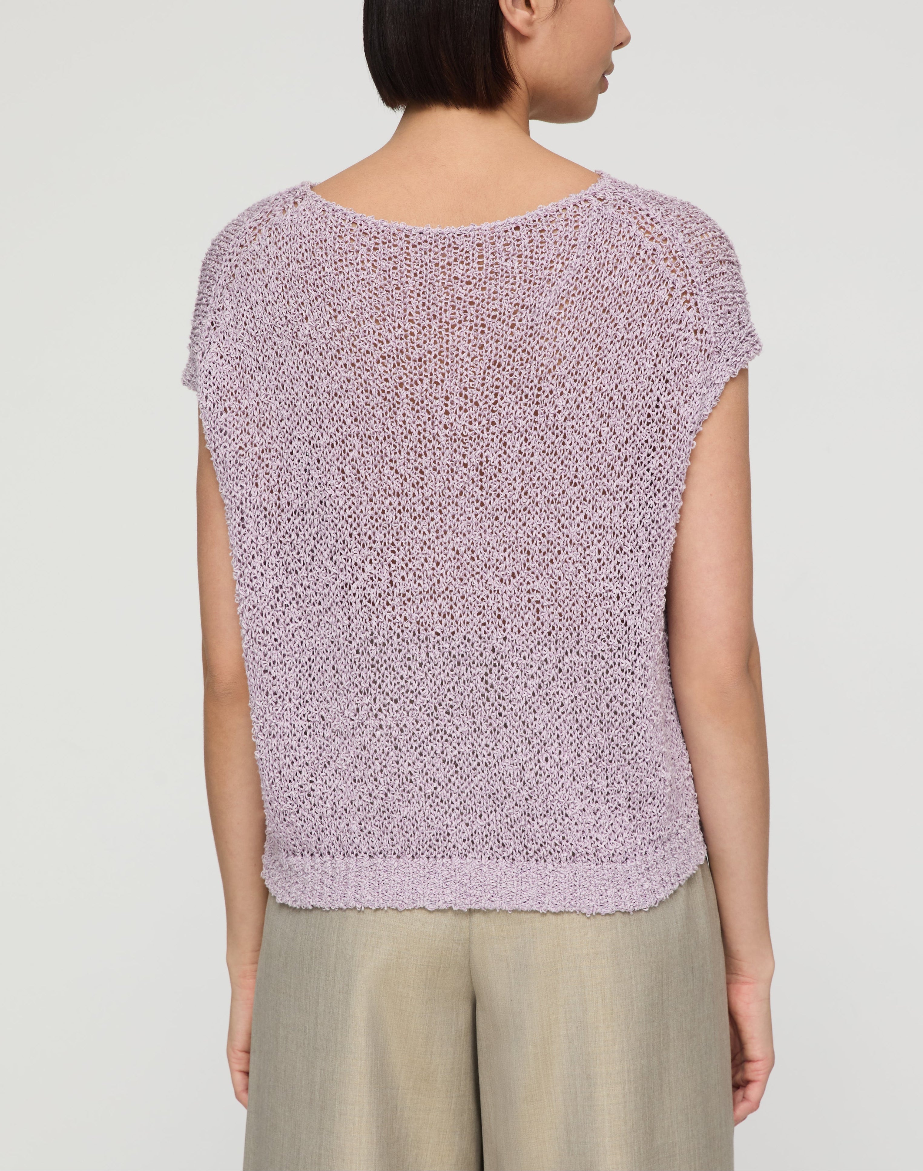 COTTON SILK LOOP OPEN STITCH SHELL