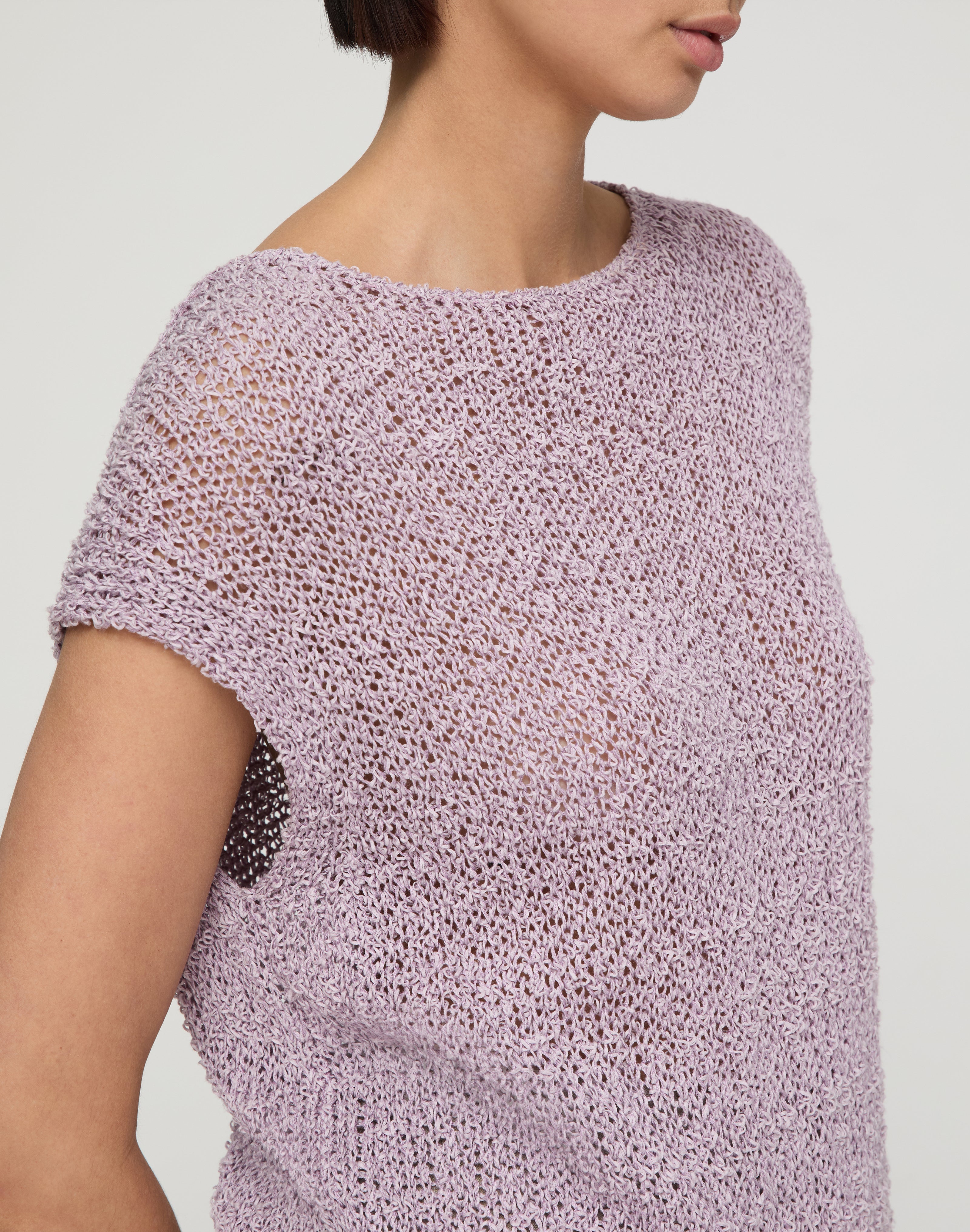 COTTON SILK LOOP OPEN STITCH SHELL