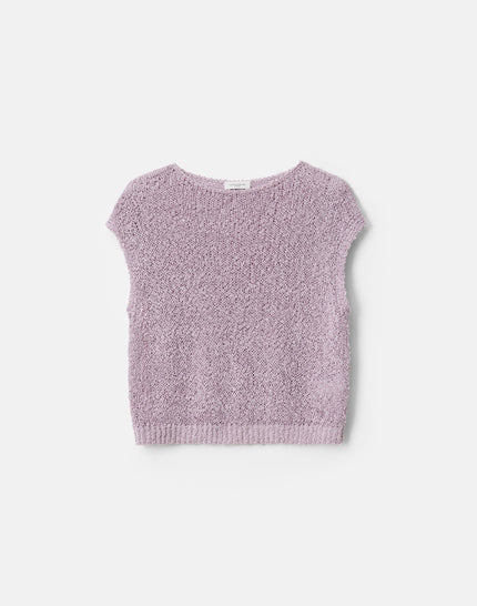 COTTON SILK LOOP OPEN STITCH SHELL