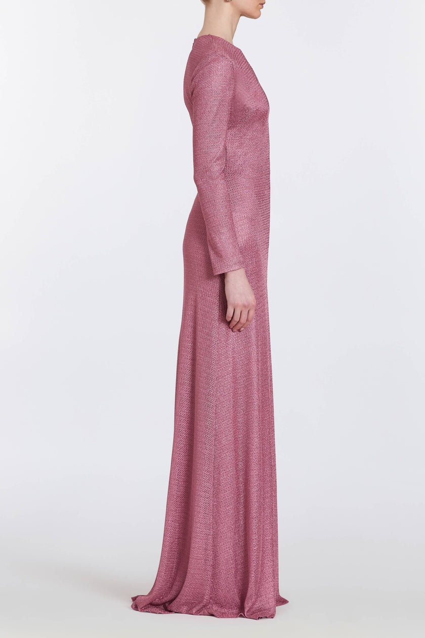 AURORA METALLIC KNIT GOWN