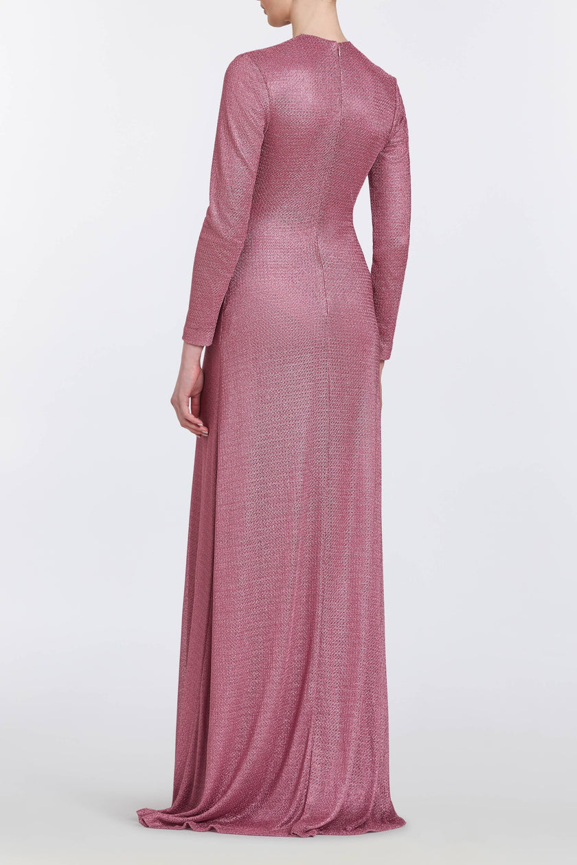 AURORA METALLIC KNIT GOWN