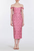 AMINA PINK FLORAL SEQUIN MIDI DRESS