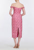 AMINA PINK FLORAL SEQUIN MIDI DRESS