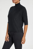 ASH RIBBED MOCK NECK SWEATER