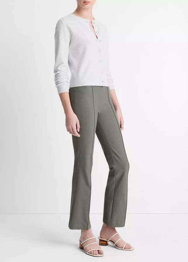 MID RISE PINTUCK CROP FLARE PANT