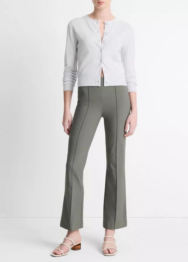 MID RISE PINTUCK CROP FLARE PANT