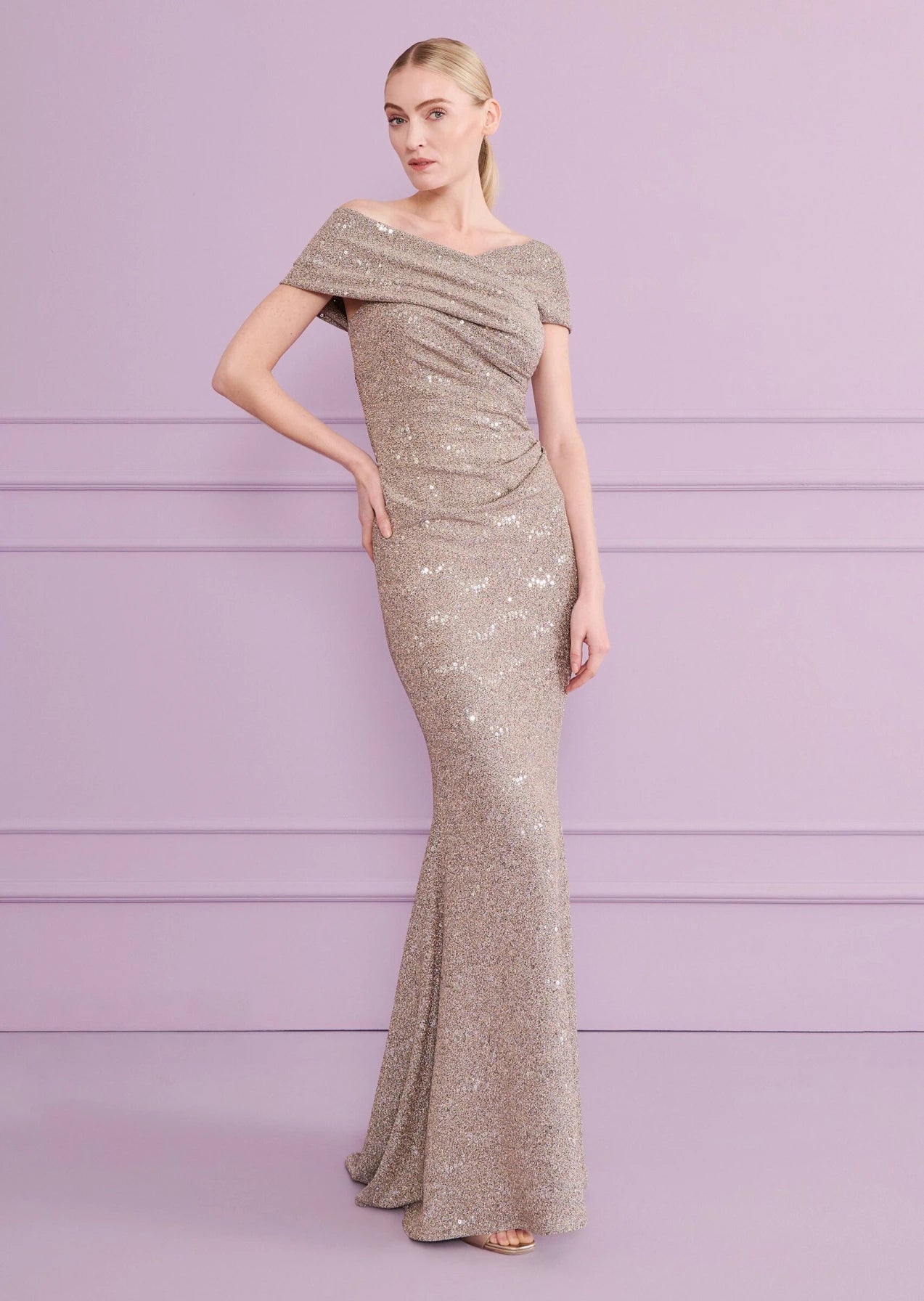 MOBINA3 COLUMN GOWN IN STARDUST JERSEY