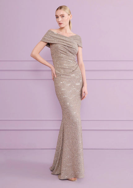 MOBINA3 COLUMN GOWN IN STARDUST JERSEY