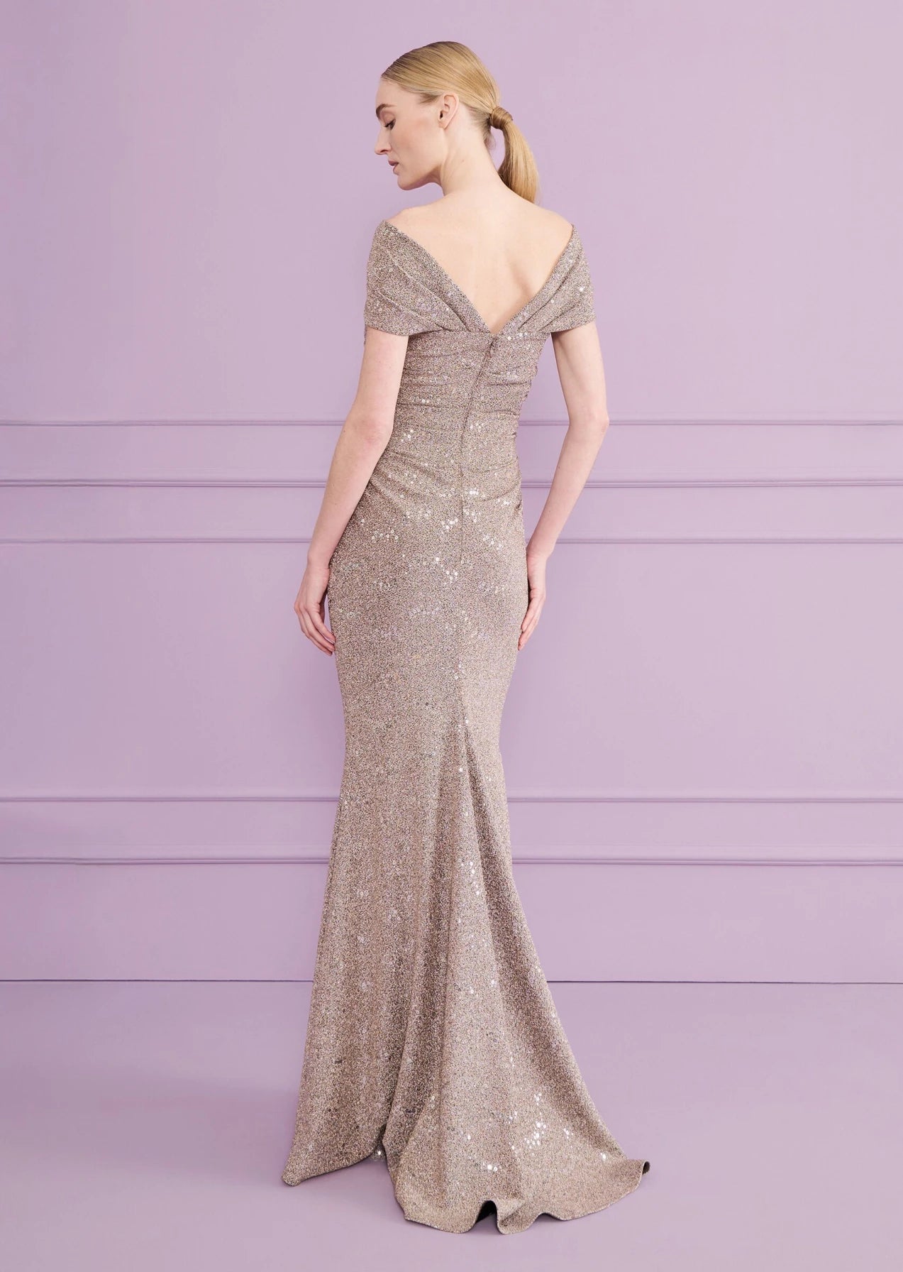 MOBINA3 COLUMN GOWN IN STARDUST JERSEY